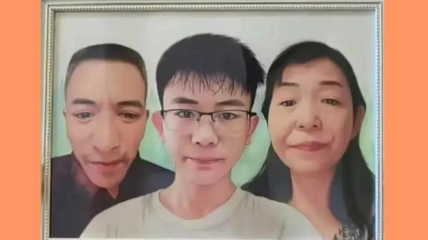 罗帅宇(中)全家福画像。 (网络图片)