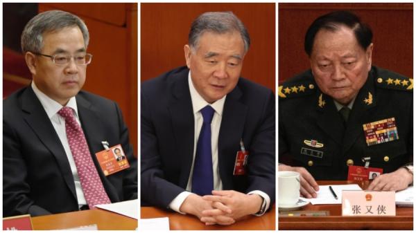 胡春华(左)、汪洋(中)与张又侠(右)。(看中国合成图)