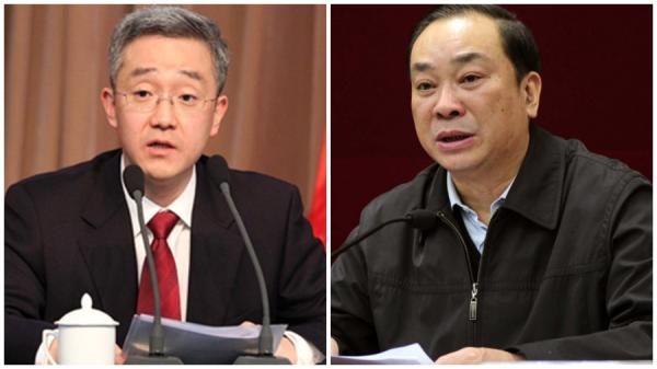 民政部副部长胡海峰(左)和广东省委书记黄坤明(右)。(网络图片)