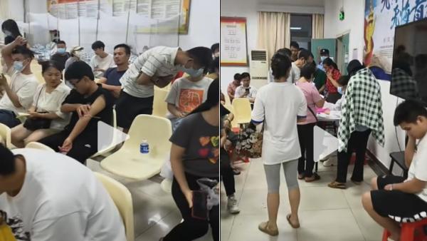 广东佛山爆发基孔肯雅热疫情，医院爆满。（图片来源：网路截图）
