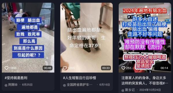 满地都是血压高、脑出血、脑梗......(图片来源:抖音截图)