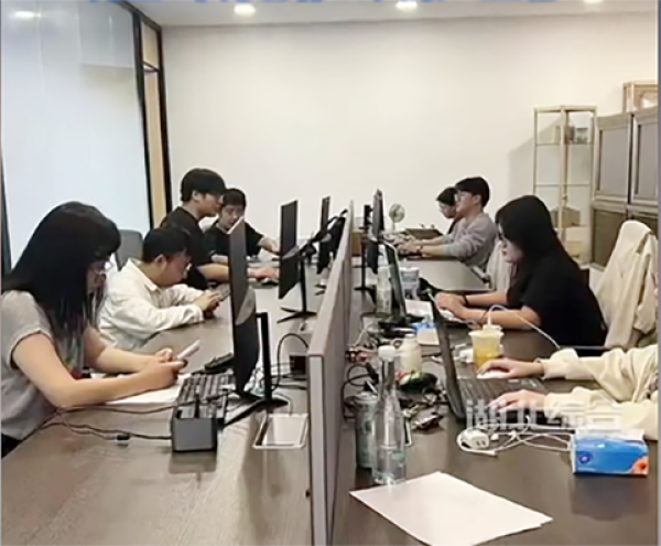 杭州一家假装上班公司的场景。