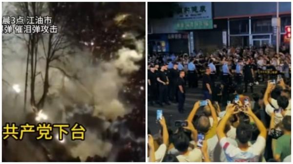 四川江油赖姓女学生惨遭三名女生霸凌,当地警方处理不公,引发民众上街抗议,遭到警方暴力镇压。(视频截图)