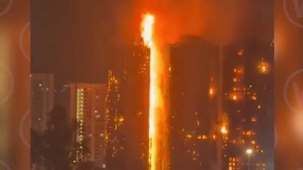 2025年11月26日,2025年11月下旬,香港大埔区宏福苑发生世纪大火灾,迄今为止已致死159人。(视频截图)