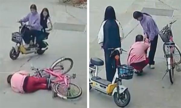 2025年3月,两名初中生搀扶一名倒地的老人,反遭索赔22万人民币。事件引发社会热议。(视频截图)