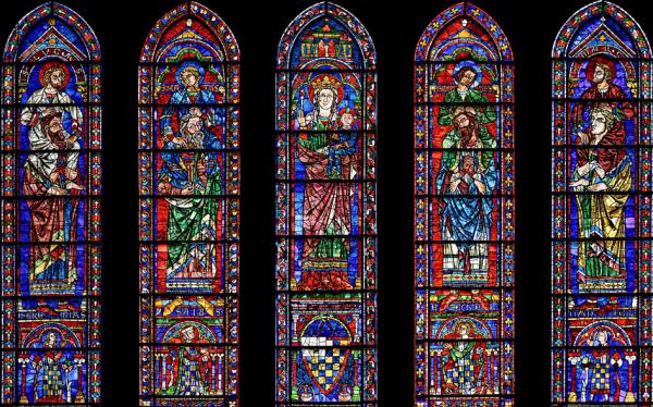沙特尔圣母大教堂南部的一块彩色玻璃窗(PtrQs/Wikipedia/CC BY-SA 4.0)