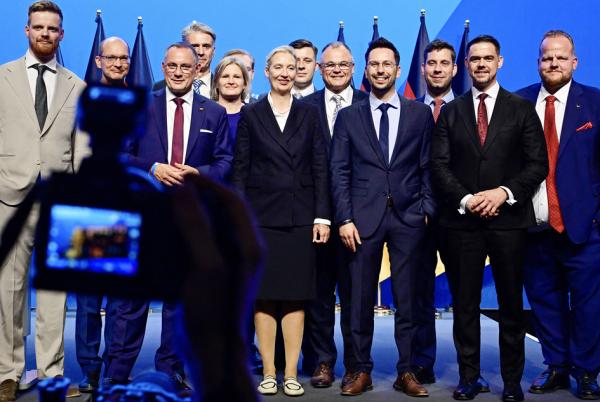 右翼政党德国选择党（AfD）新当选的联邦执行委员会成员(John MACDOUGALL / AFP via Getty Images)