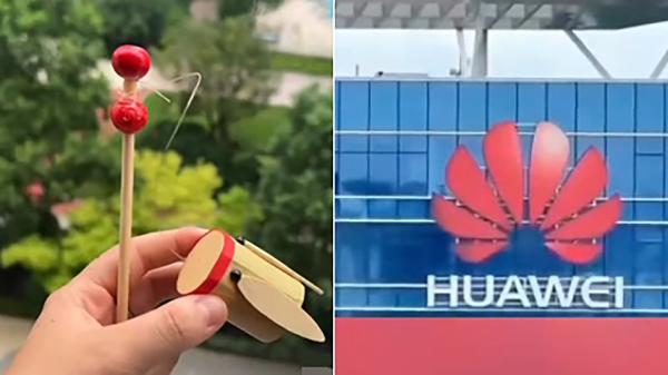 近日，中国传统玩具“竹知了”视频被指暗讽华为，遭其投诉后在多个社交平台大规模下架。（视频截图）