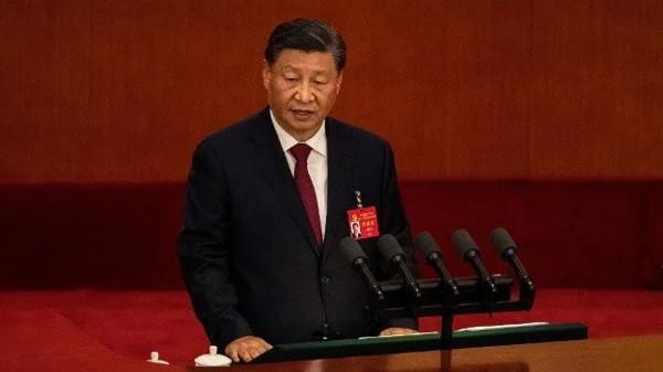 2022年10月16日 习近平在北京人民大会堂举行的中共二十大开幕式上发表演说。(图片来源:Kevin Frayer/Getty Images)