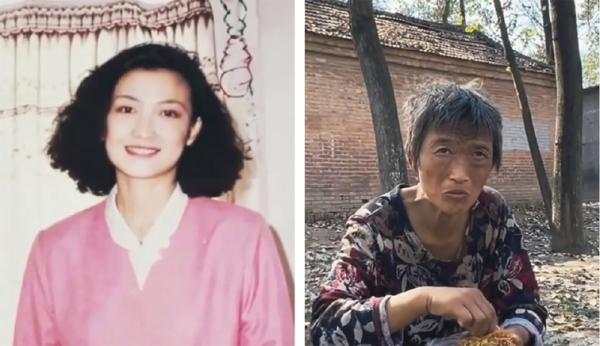 左图：被拐的北京女子孙美华26年前的照片；右图：现今的样貌。（网络截图）