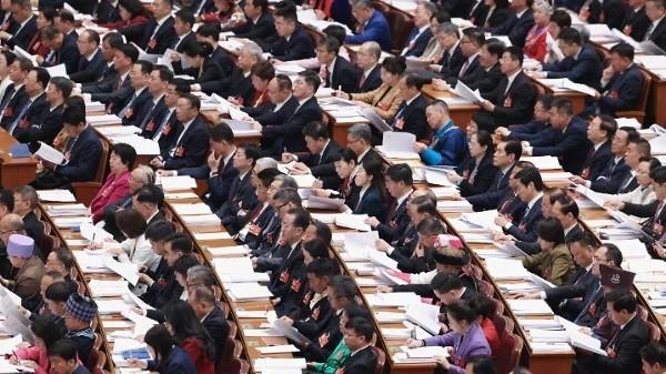 2026年3月5日,在北京人民大會堂舉行中共第十四屆全國人大會議開幕式。(圖片來源:Lintao Zhang/Getty Images)