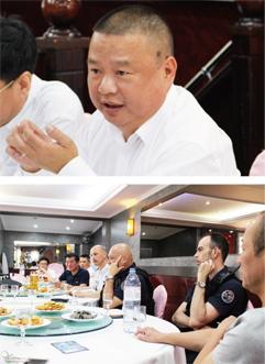 上图:美丽城联合商会姜金玉会长。下图:当日会议场景。(摄影:林莲怡/看中国)
